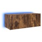 vidaXL Έπιπλο Τοίχου Τηλεόρασης με LED Καπνιστή Δρυς 80x35x31 εκ.