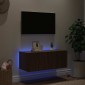 vidaXL Έπιπλο Τοίχου Τηλεόρασης με LED Καφέ Δρυς 80x35x31 εκ.