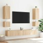 vidaXL Έπιπλο Τοίχου Τηλεόρασης με LED Sonoma Δρυς 100x35x31 εκ.