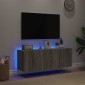 vidaXL Έπιπλα Τοίχου Τηλ. με LED 2 Τεμ. Γκρι Sonoma 60x35x41 εκ.