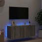 vidaXL Έπιπλο Τοίχου Τηλεόρασης με LED Γκρι Sonoma 100x35x41 εκ.
