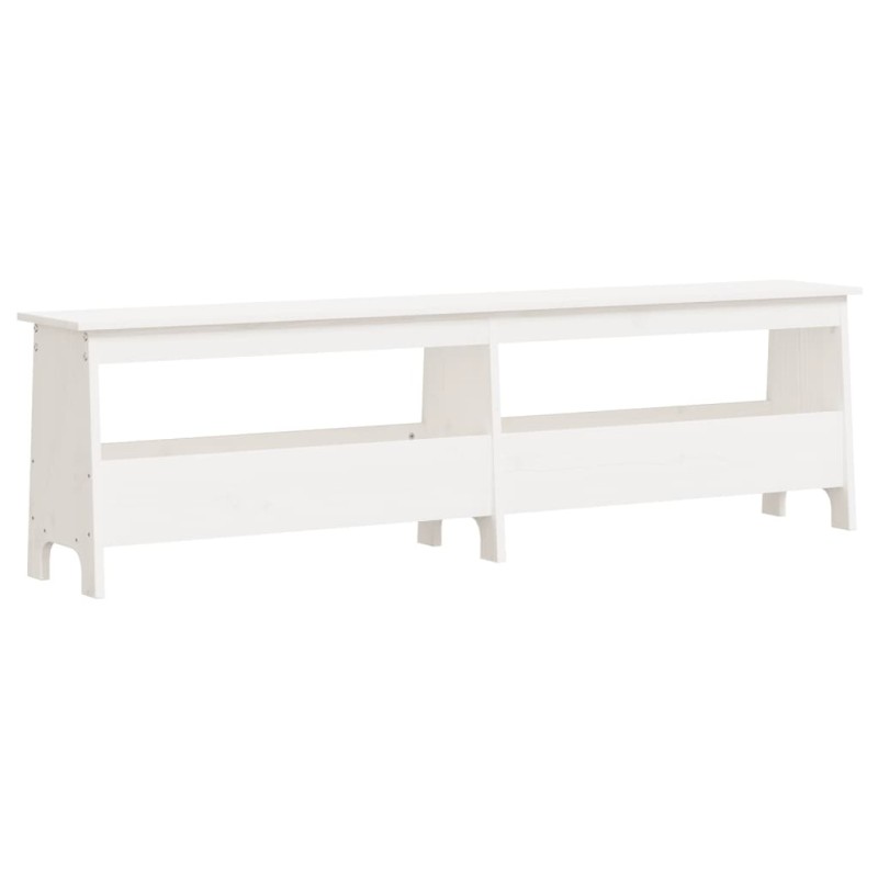 vidaXL Παγκάκι Χολ Λευκό 160x28x45 εκ. από Μασίφ Ξύλο Πεύκου