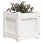 vidaXL Ζαρντινιέρα Λευκή 31 x 31 x 31 εκ. από Μασίφ Ξύλο Πεύκου