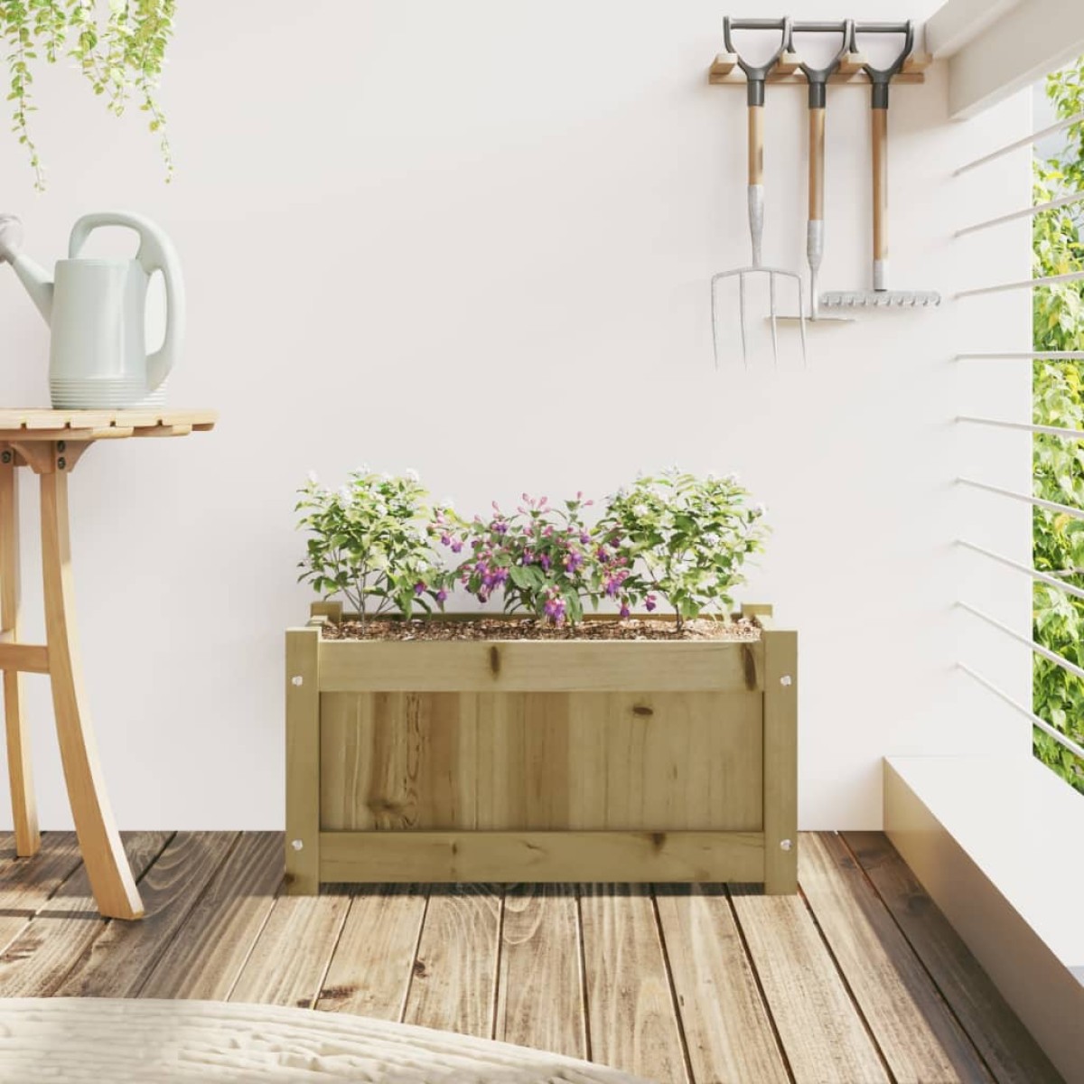 vidaXL Ζαρντινιέρα 60 x 31 x 31 εκ. Εμποτ. Ξύλο Πεύκου