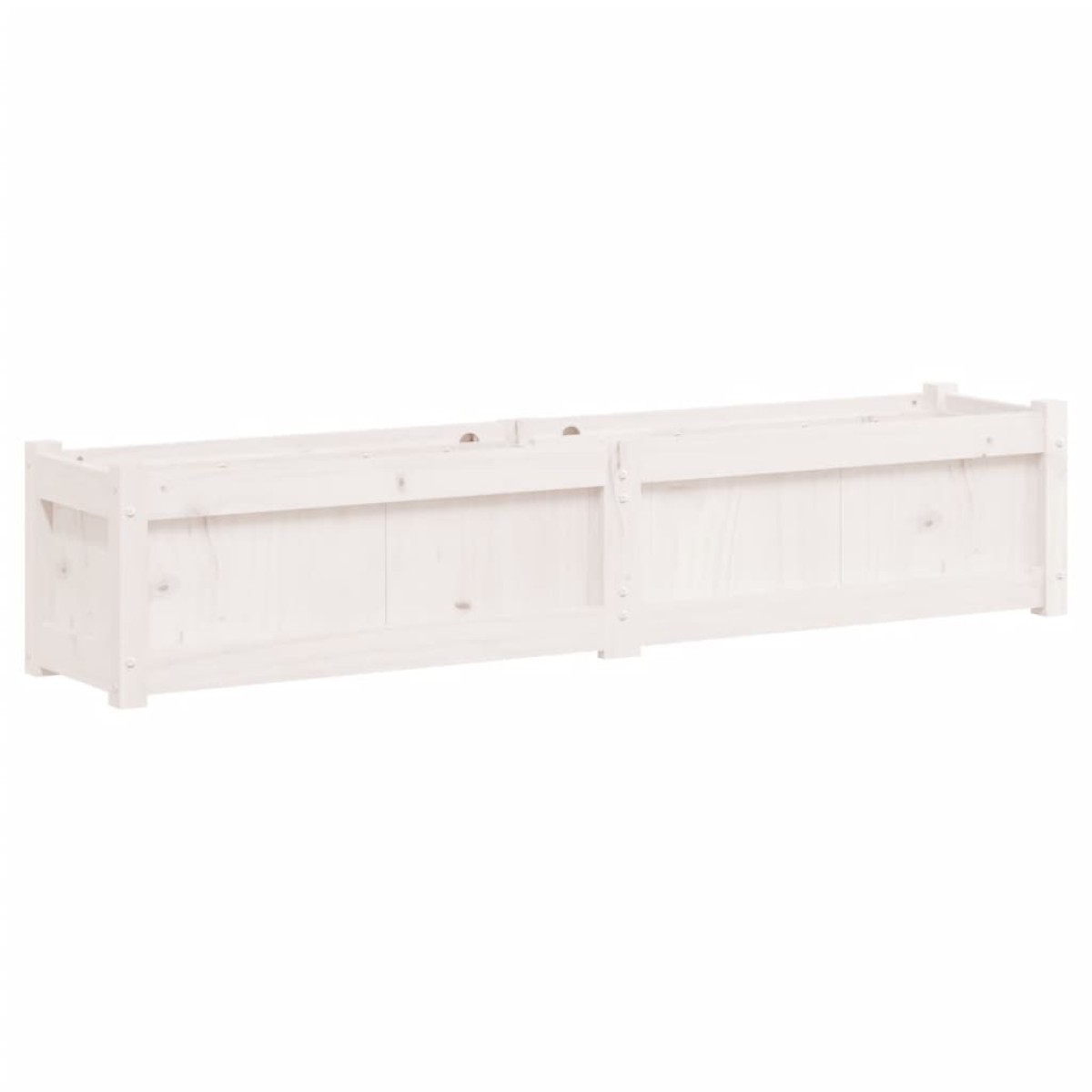 vidaXL Ζαρντινιέρα Λευκή 150 x 31 x 31 εκ. από Μασίφ Ξύλο Πεύκου