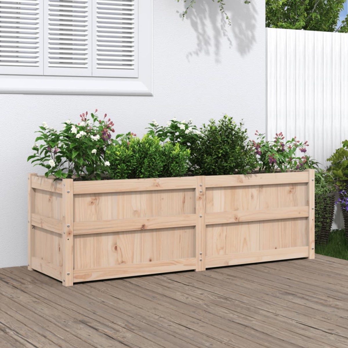 vidaXL Ζαρντινιέρα 150 x 50 x 50 εκ. από Μασίφ Ξύλο Πεύκου