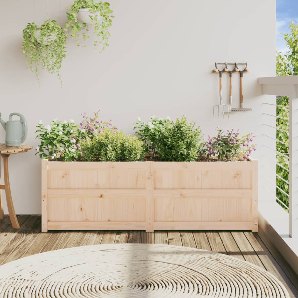 vidaXL Ζαρντινιέρα 150 x 50 x 50 εκ. από Μασίφ Ξύλο Πεύκου