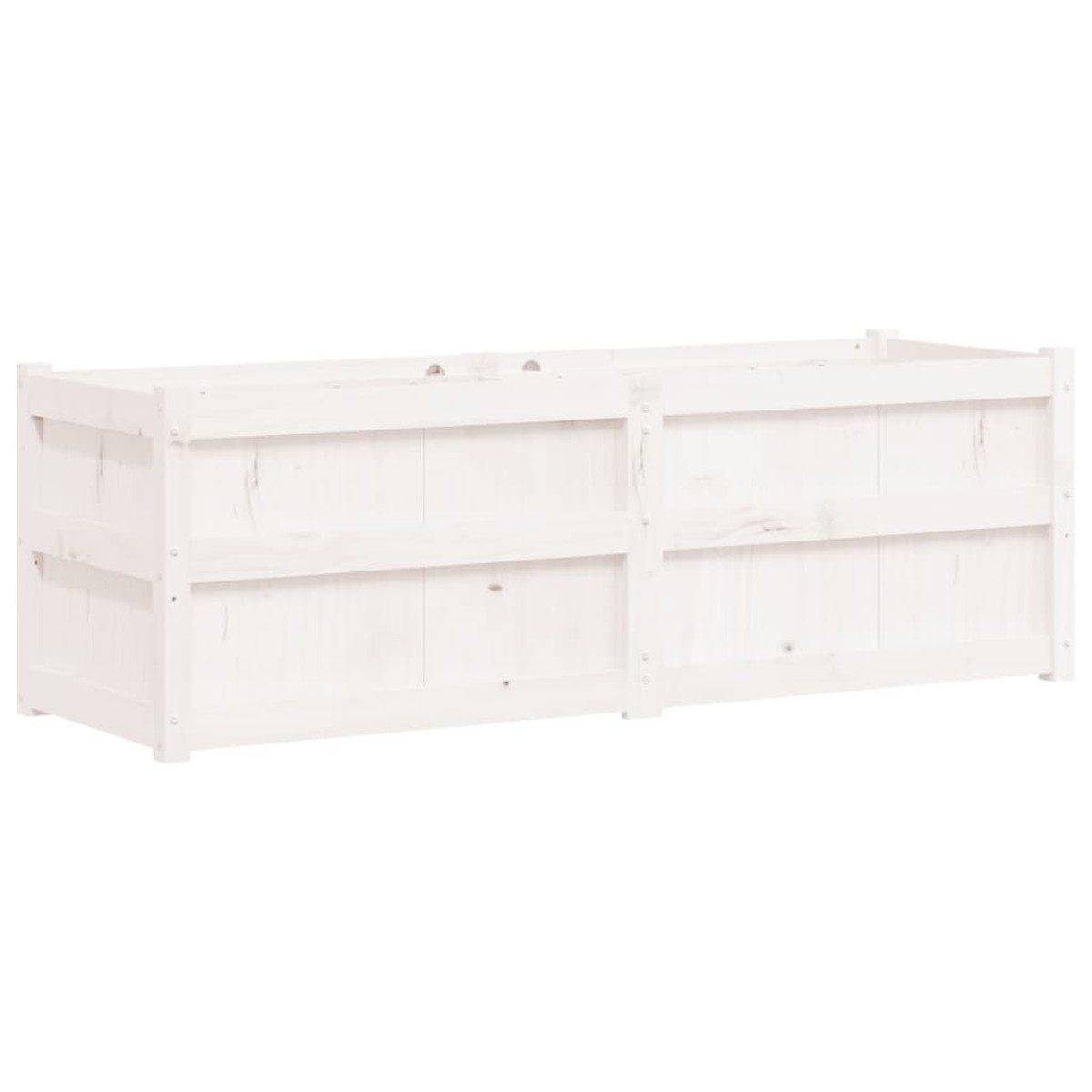 vidaXL Ζαρντινιέρα Λευκή 150 x 50 x 50 εκ. από Μασίφ Ξύλο Πεύκου