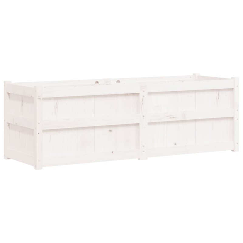 vidaXL Ζαρντινιέρα Λευκή 150 x 50 x 50 εκ. από Μασίφ Ξύλο Πεύκου