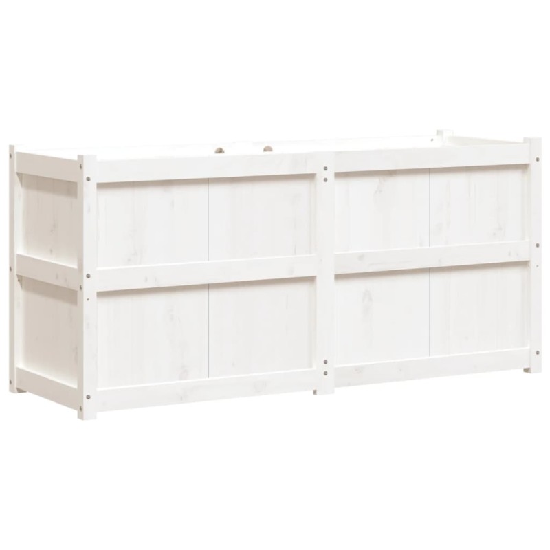 vidaXL Ζαρντινιέρα Λευκή 150 x 50 x 70 εκ. από Μασίφ Ξύλο Πεύκου