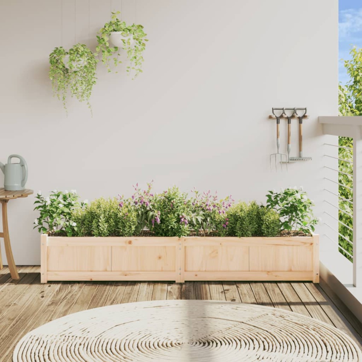 vidaXL Ζαρντινιέρα 180 x 31 x 31 εκ. από Μασίφ Ξύλο Πεύκου