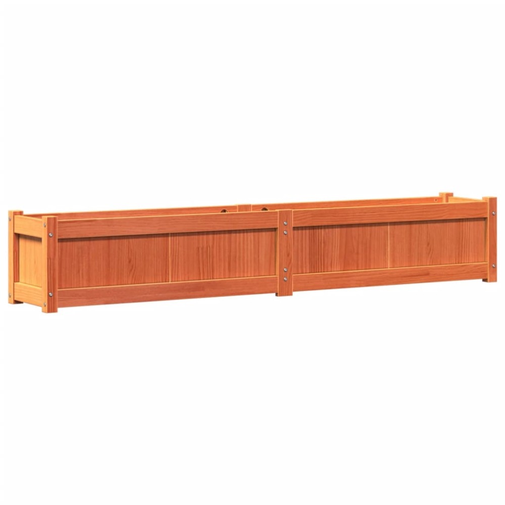 vidaXL Ζαρντινιέρα Καφέ Κεριού 180 x 31 x 31 εκ. από Μασίφ Ξύλο Πεύκου