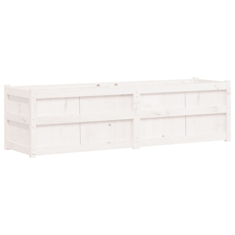 vidaXL Ζαρντινιέρα Λευκή 180x50x50 εκ. από Μασίφ Ξύλο Πεύκου