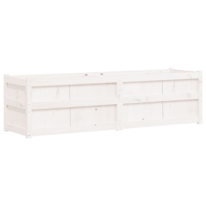 vidaXL Ζαρντινιέρα Λευκή 180x50x50 εκ. από Μασίφ Ξύλο Πεύκου