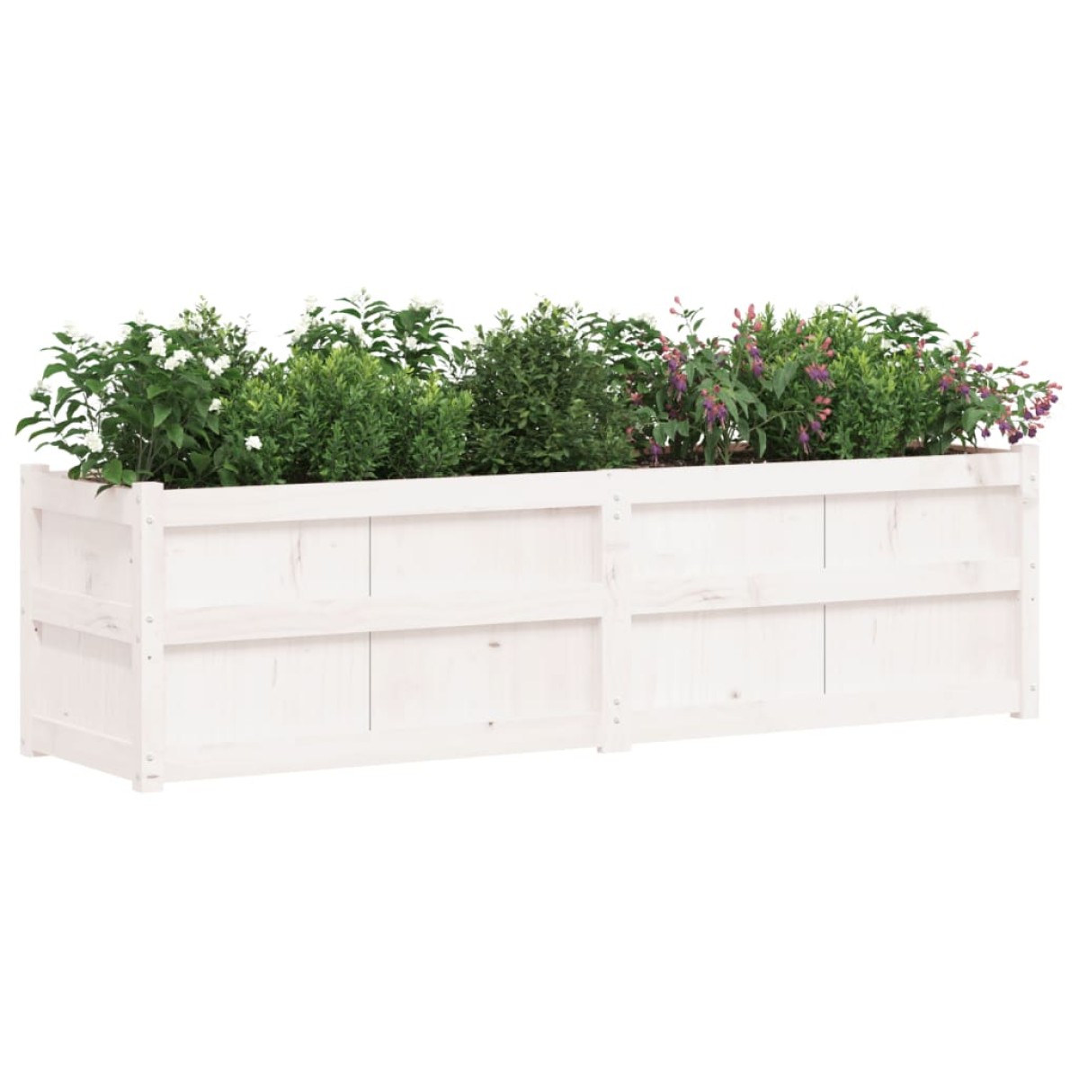 vidaXL Ζαρντινιέρα Λευκή 180x50x50 εκ. από Μασίφ Ξύλο Πεύκου