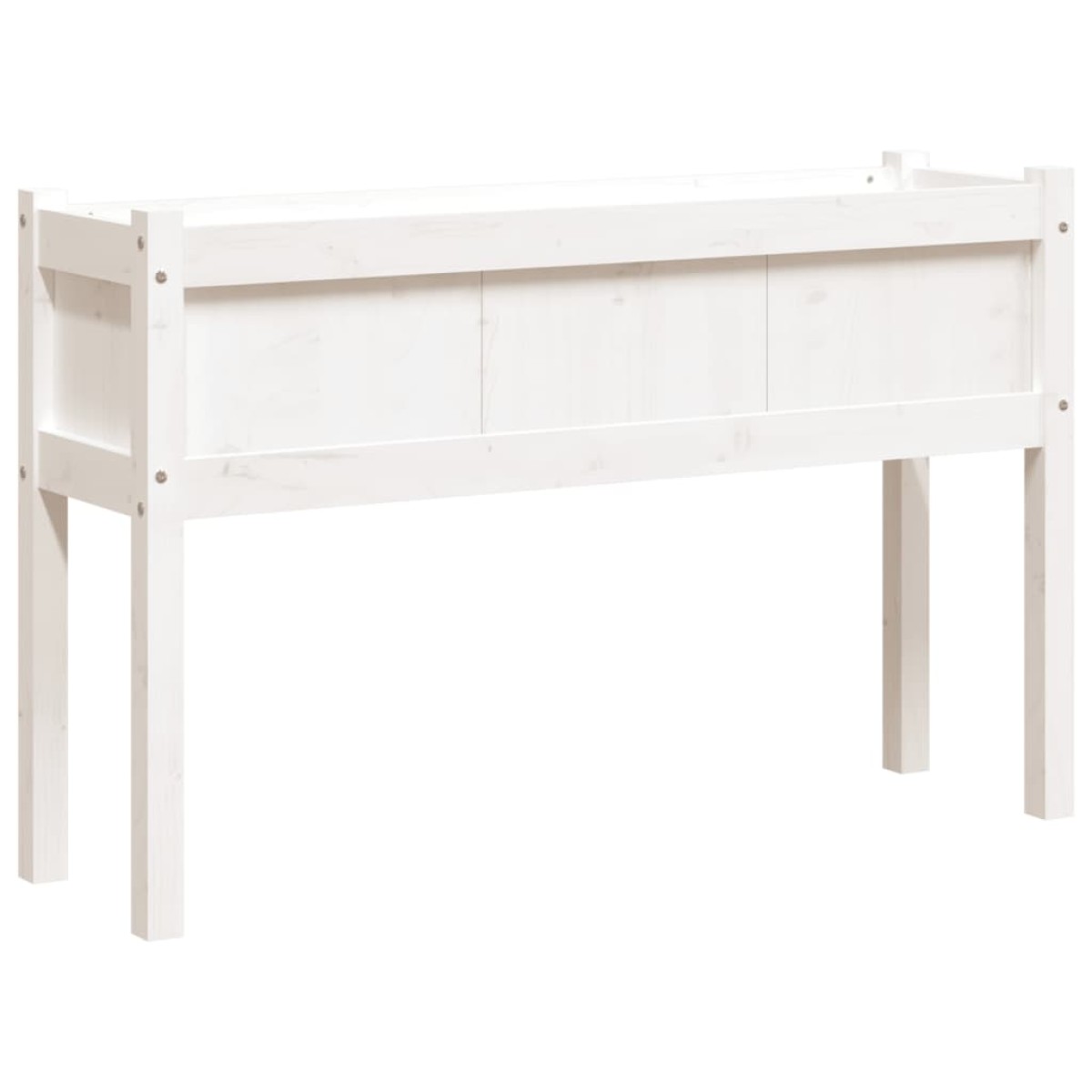 vidaXL Ζαρντινιέρα με Πόδια Λευκή 110x31x70 εκ. από Μασίφ Ξύλο Πεύκου