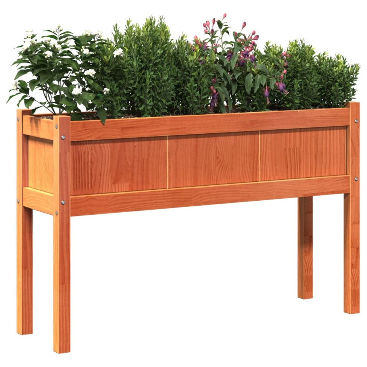 vidaXL Ζαρντινιέρα με Πόδια Καφέ Κεριού 110x31x70εκ. Μασίφ Ξύλο Πεύκου