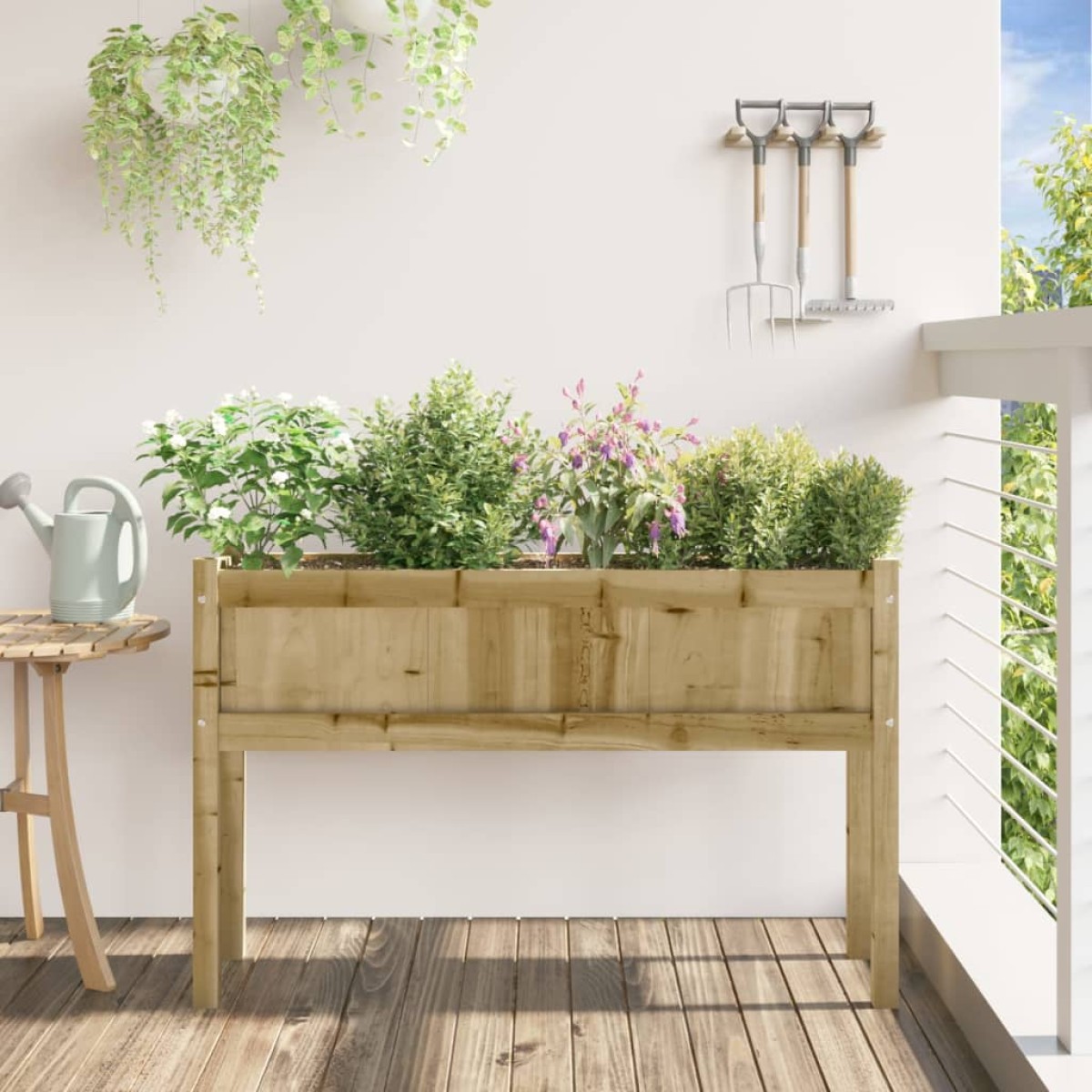 vidaXL Ζαρντινιέρες με Πόδια 110x31x70 εκ Εμποτ. Ξύλο Πεύκου