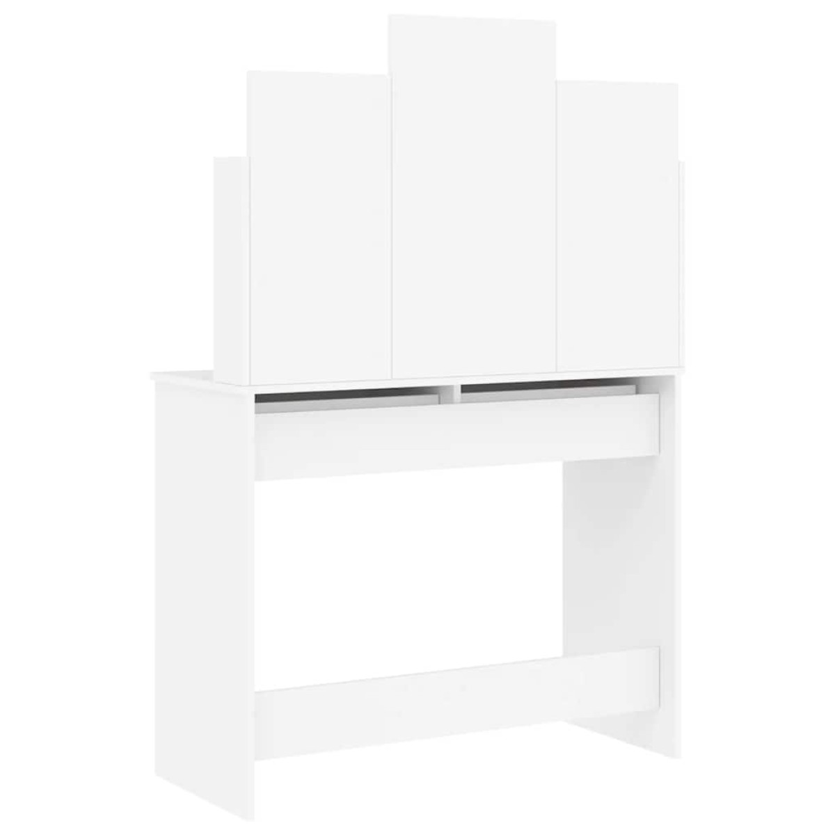 vidaXL Μπουντουάρ με Καθρέφτη Λευκό 96 x 39 x 142 εκ.