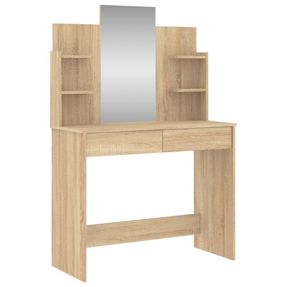 vidaXL Μπουντουάρ με Καθρέφτη Sonoma Δρυς 96 x 39 x 142 εκ.