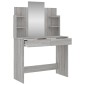 vidaXL Μπουντουάρ με Καθρέφτη Γκρι Sonoma 96 x 39 x 142 εκ.