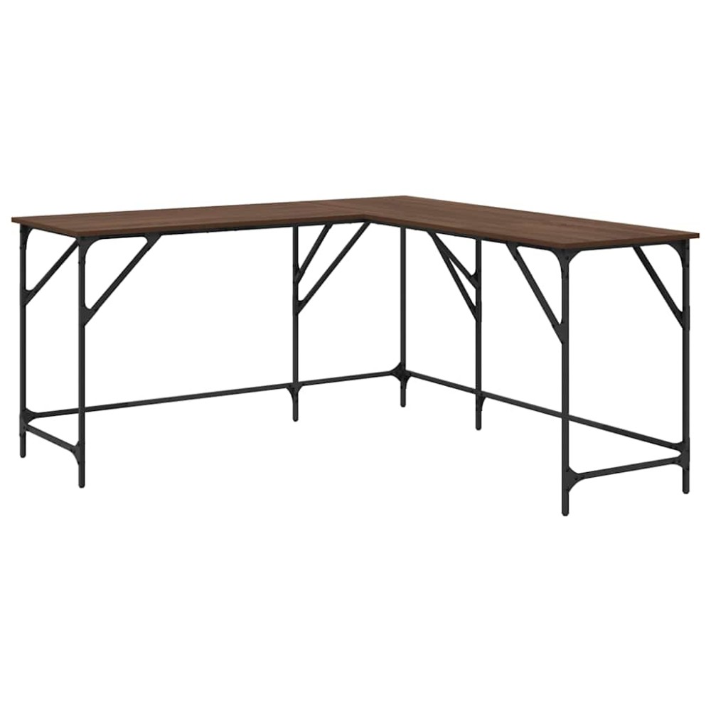 vidaXL Γραφείο Καφέ Δρυς 149x149x75 εκ. από Επεξεργασμένο Ξύλο