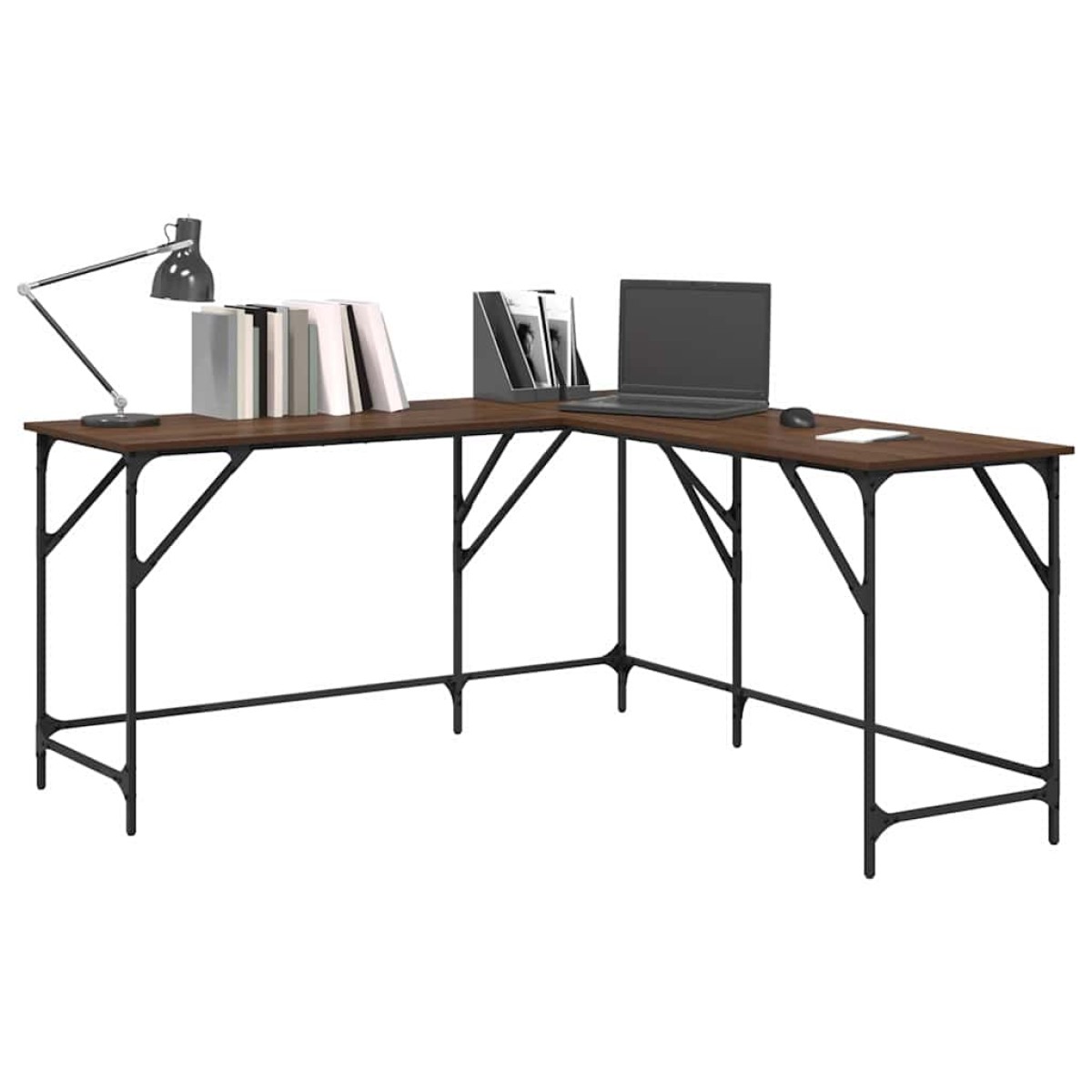 vidaXL Γραφείο Καφέ Δρυς 149x149x75 εκ. από Επεξεργασμένο Ξύλο