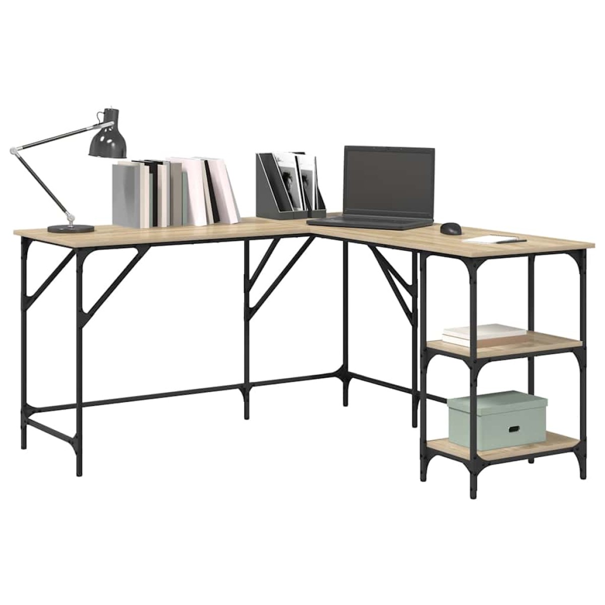 vidaXL Γραφείο Sonoma Δρυς 139 x 139 x 75 εκ. από Επεξεργασμένο Ξύλο