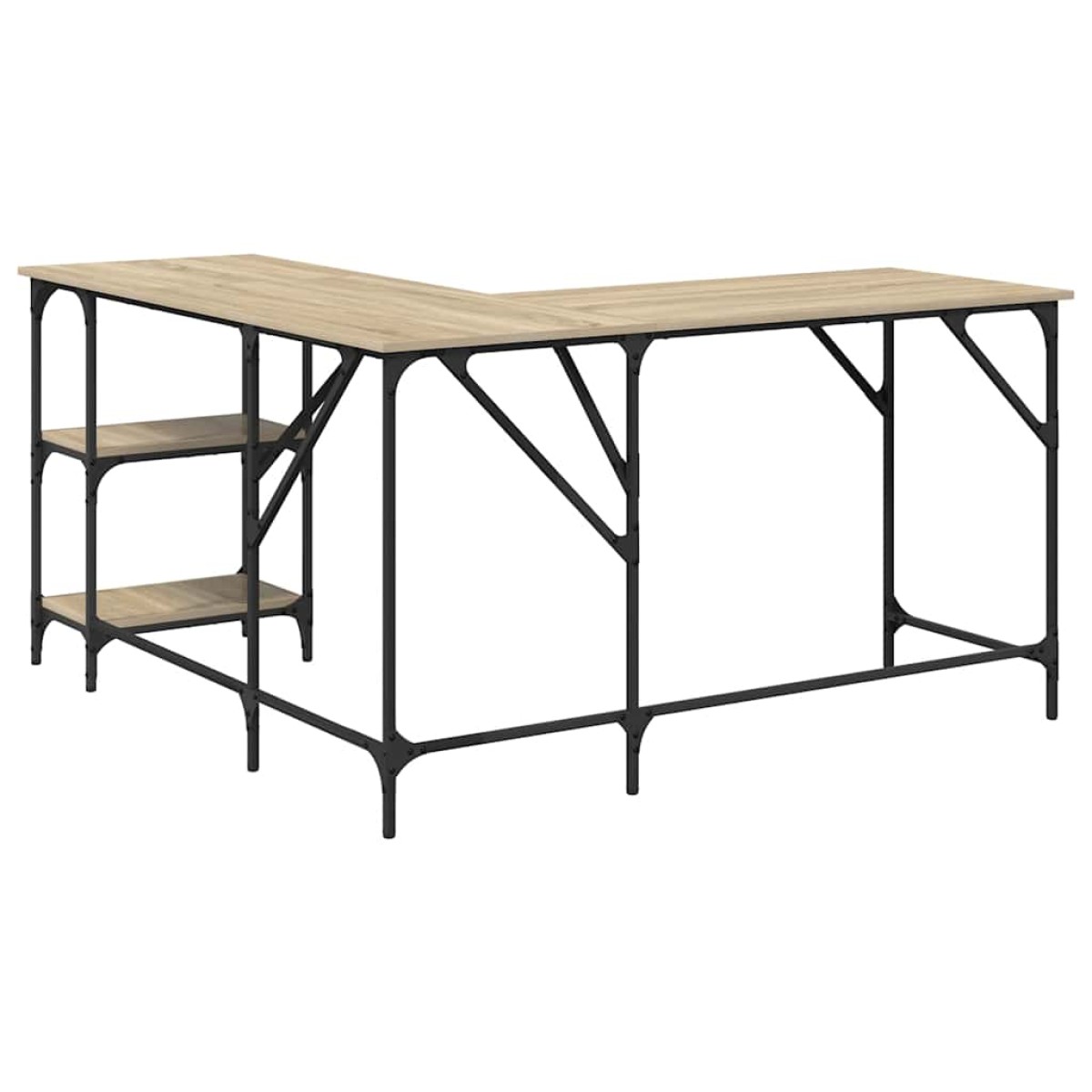 vidaXL Γραφείο Sonoma Δρυς 139 x 139 x 75 εκ. από Επεξεργασμένο Ξύλο