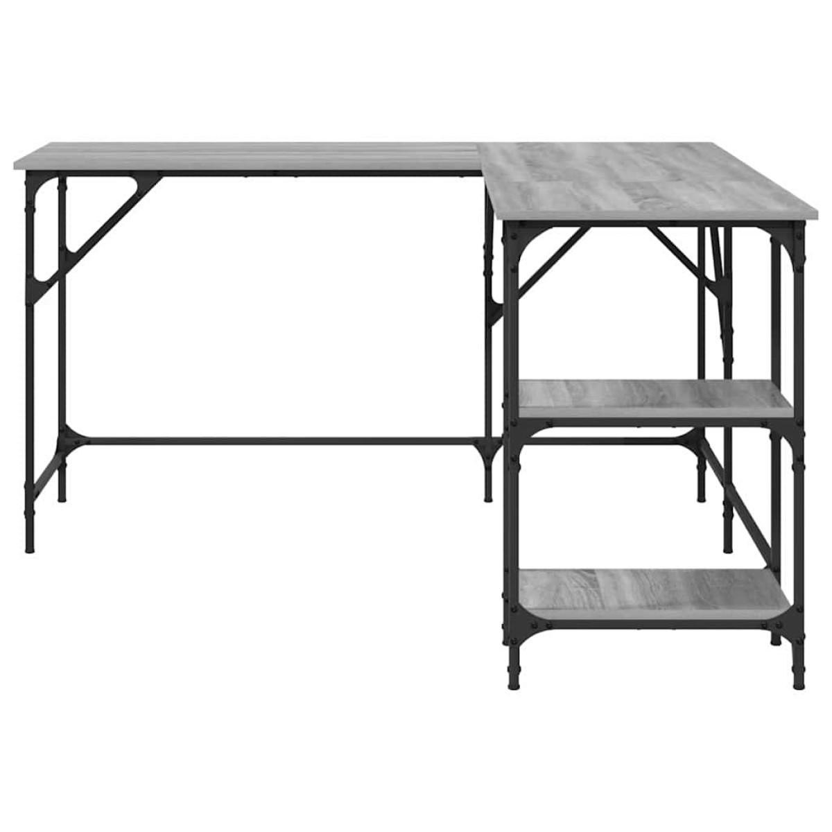 vidaXL Γραφείο Γκρι Sonoma 139x139x75 εκ. από Επεξεργασμένο Ξύλο