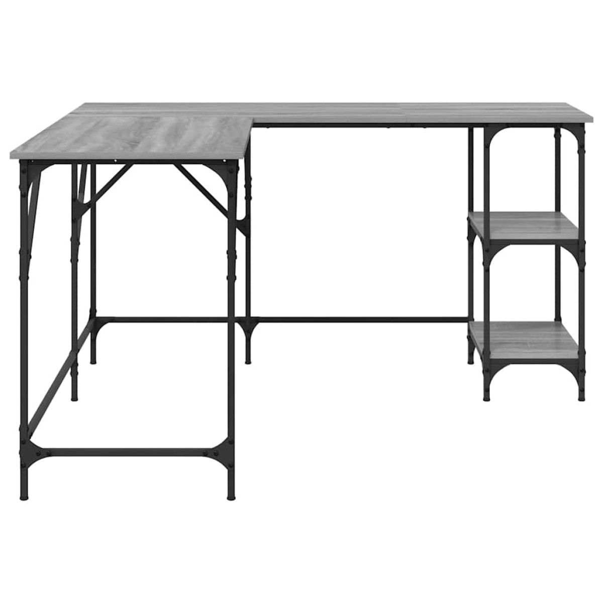 vidaXL Γραφείο Γκρι Sonoma 139x139x75 εκ. από Επεξεργασμένο Ξύλο