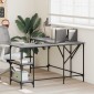 vidaXL Γραφείο Γκρι Sonoma 139x139x75 εκ. από Επεξεργασμένο Ξύλο