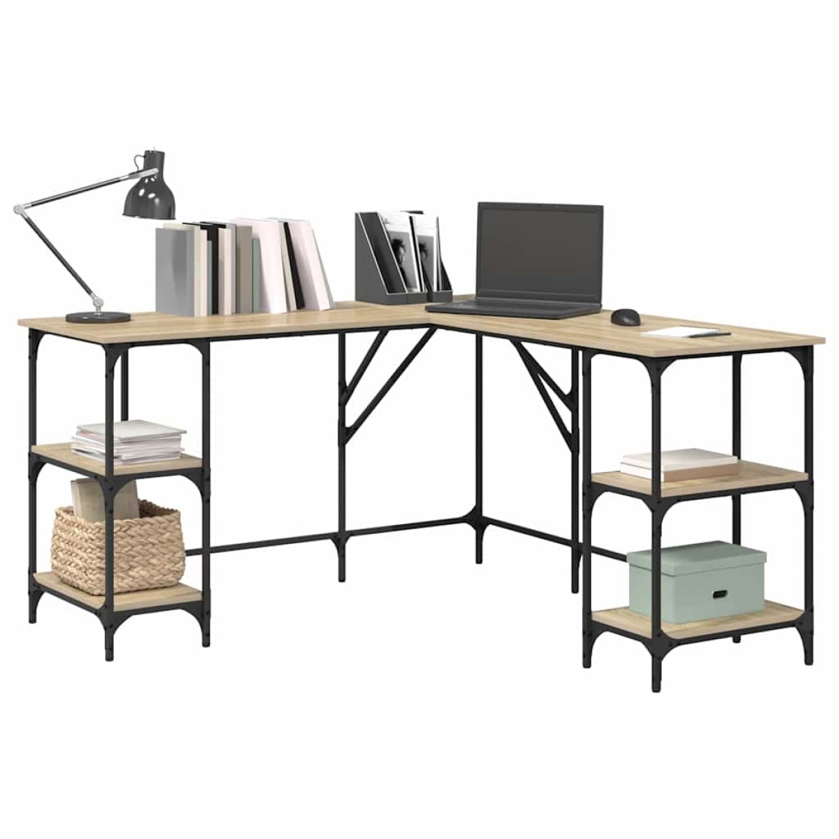vidaXL Γραφείο Sonoma Δρυς 139 x 139 x 75 εκ. από Επεξεργασμένο Ξύλο