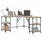vidaXL Γραφείο Sonoma Δρυς 139 x 139 x 75 εκ. από Επεξεργασμένο Ξύλο