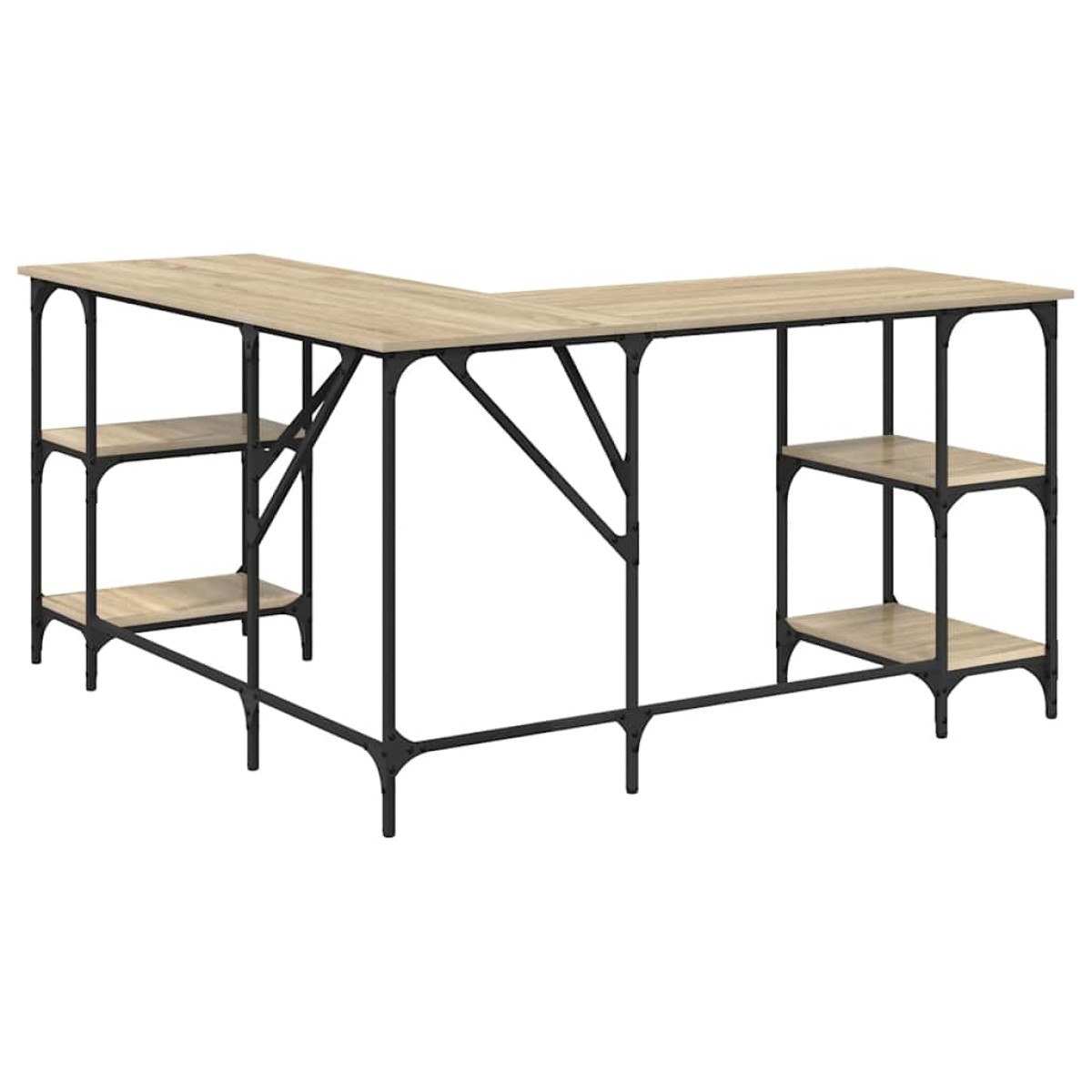 vidaXL Γραφείο Sonoma Δρυς 139 x 139 x 75 εκ. από Επεξεργασμένο Ξύλο