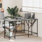 vidaXL Γραφείο Γκρι Sonoma 139x139x75 εκ. από Επεξεργασμένο Ξύλο