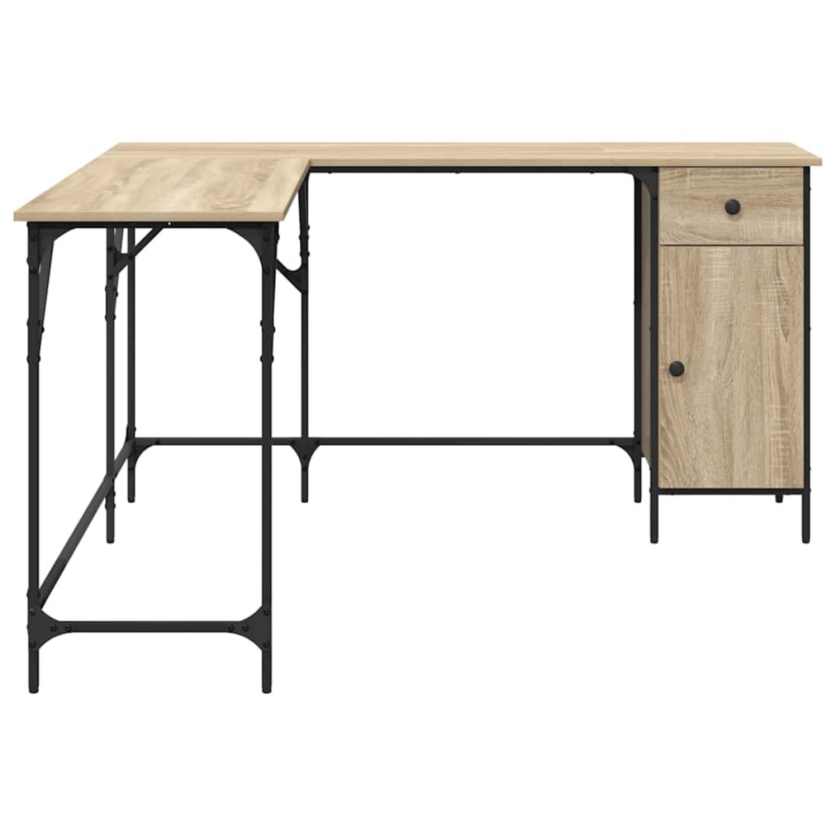 vidaXL Γραφείο Sonoma Δρυς 141 x 141 x 75 εκ. από Επεξεργασμένο Ξύλο