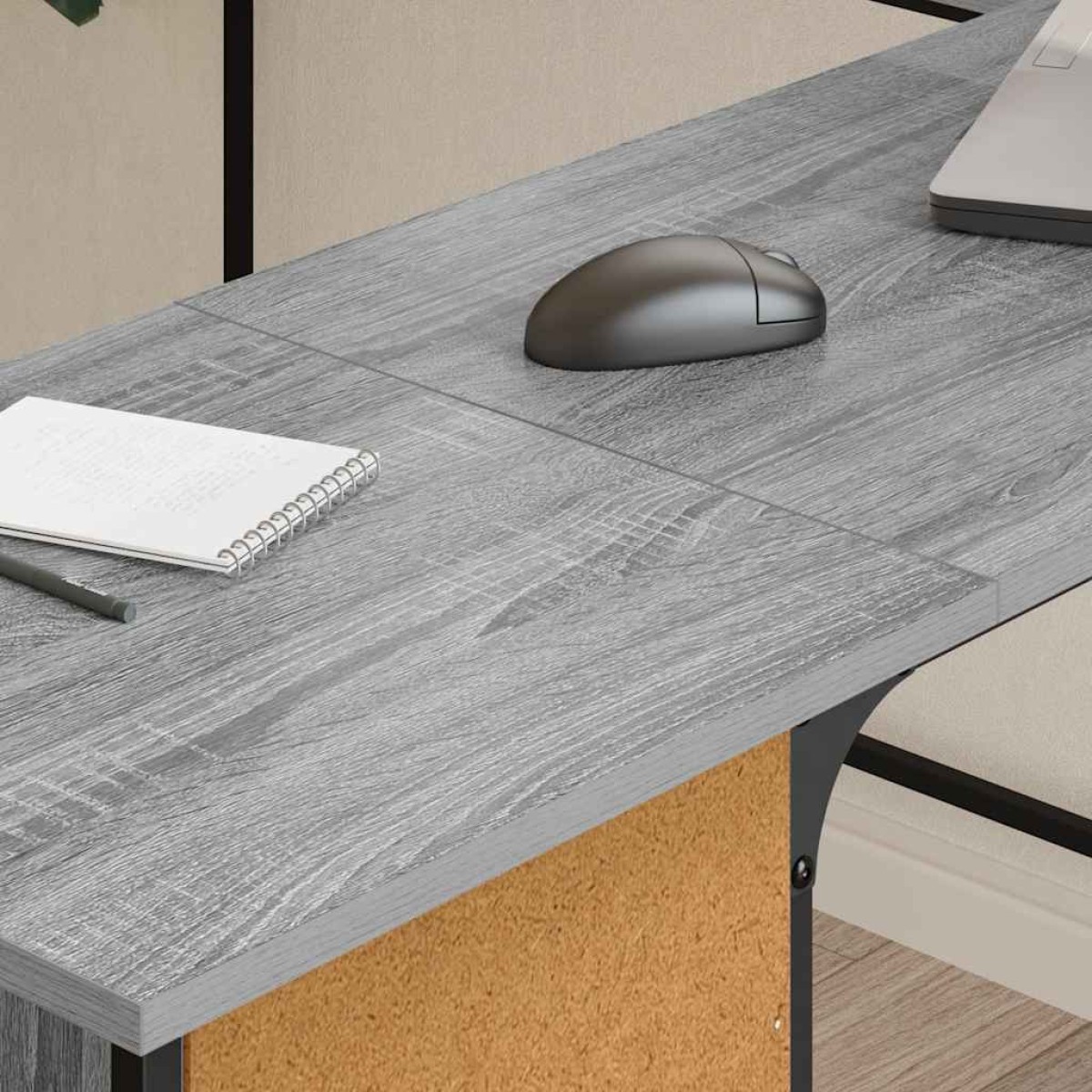 vidaXL Γραφείο Γκρι Sonoma 141x141x75 εκ. από Επεξεργασμένο Ξύλο