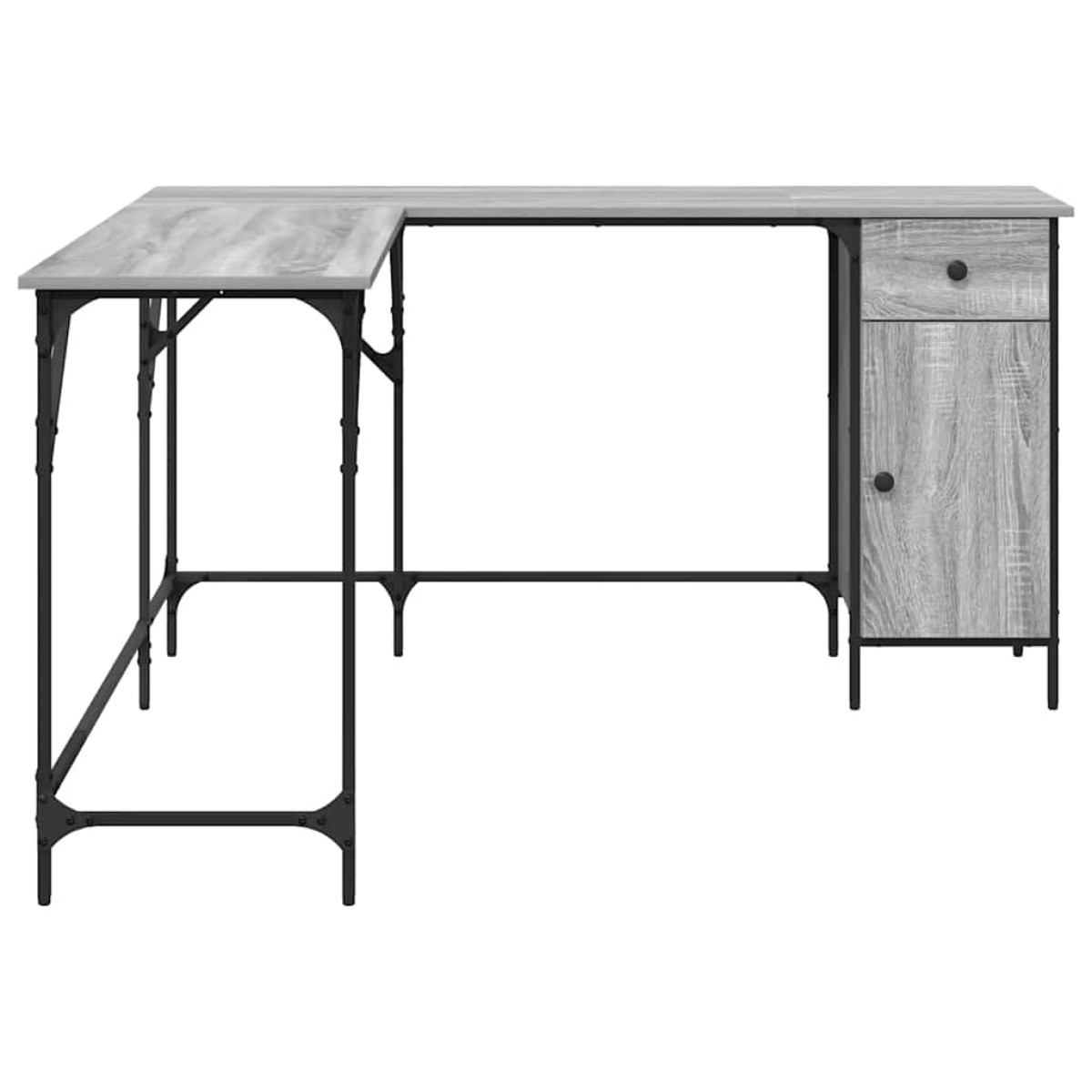 vidaXL Γραφείο Γκρι Sonoma 141x141x75 εκ. από Επεξεργασμένο Ξύλο