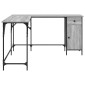 vidaXL Γραφείο Γκρι Sonoma 141x141x75 εκ. από Επεξεργασμένο Ξύλο