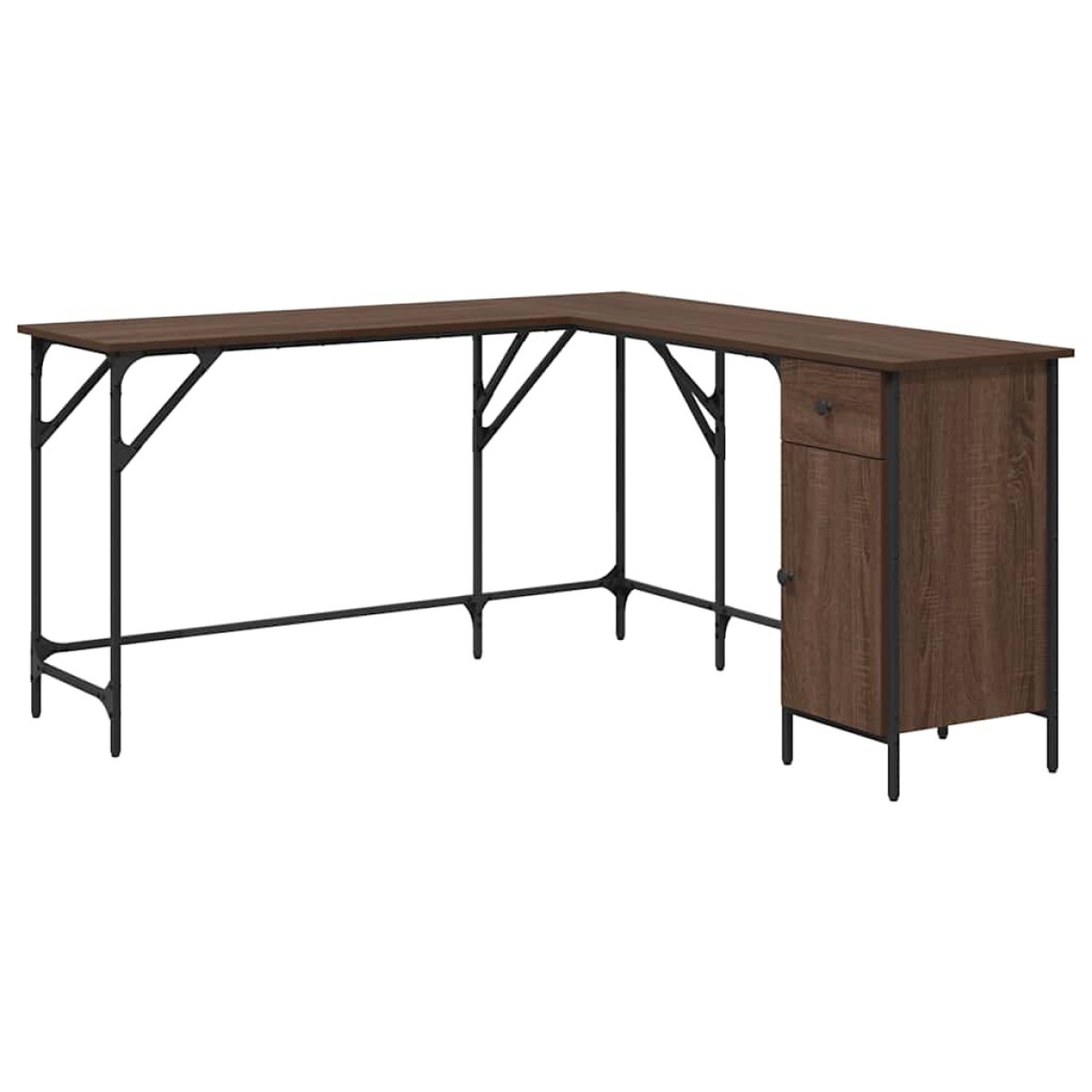vidaXL Γραφείο Καφέ Δρυς 141x141x75 εκ. από Επεξεργασμένο Ξύλο