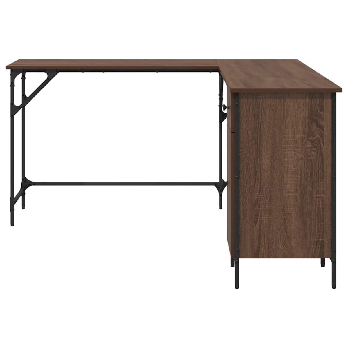 vidaXL Γραφείο Καφέ Δρυς 141x141x75 εκ. από Επεξεργασμένο Ξύλο