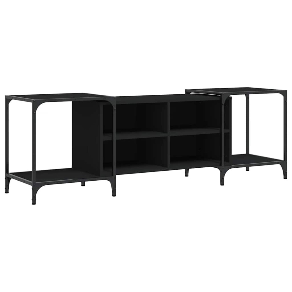 vidaXL Έπιπλο Τηλεόρασης Μαύρο 153x37x50 εκ. Επεξεργασμένο Ξύλο
