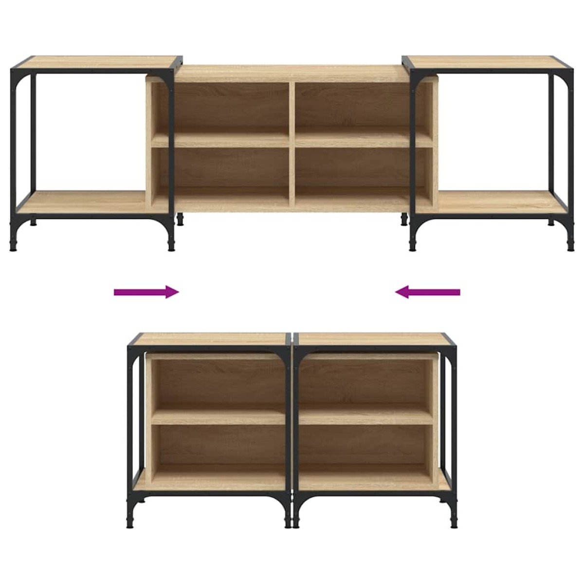 vidaXL Έπιπλο Τηλεόρασης Sonoma Δρυς 153x37x50 εκ. Επεξεργασμένο Ξύλο