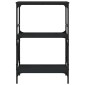 vidaXL Βιβλιοθήκη 3 Επιπέδων Μαύρη 59x35x90,5 εκ. Επεξεργασμένο Ξύλο