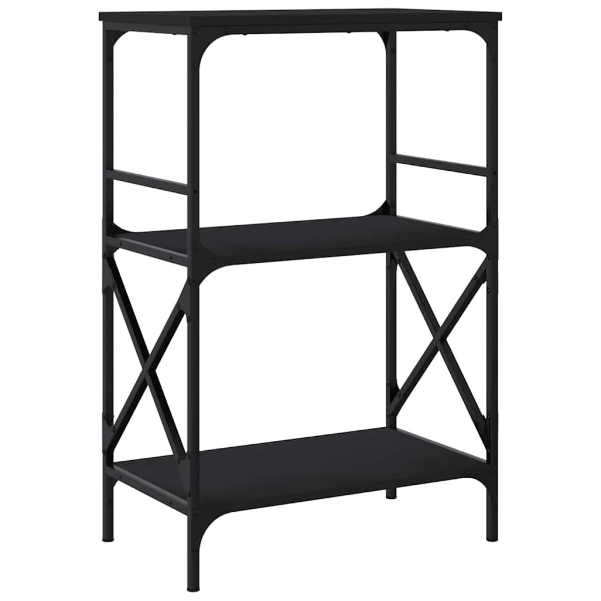 vidaXL Βιβλιοθήκη 3 Επιπέδων Μαύρη 59x35x90,5 εκ. Επεξεργασμένο Ξύλο