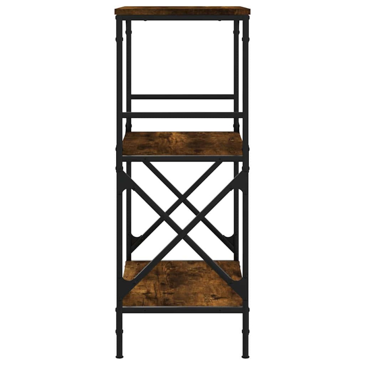 vidaXL Βιβλιοθήκη 3 Επιπέδων Καπνιστή Δρυς 59x35x90,5 εκ Επεξεργ. Ξύλο