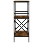 vidaXL Βιβλιοθήκη 3 Επιπέδων Καπνιστή Δρυς 59x35x90,5 εκ Επεξεργ. Ξύλο