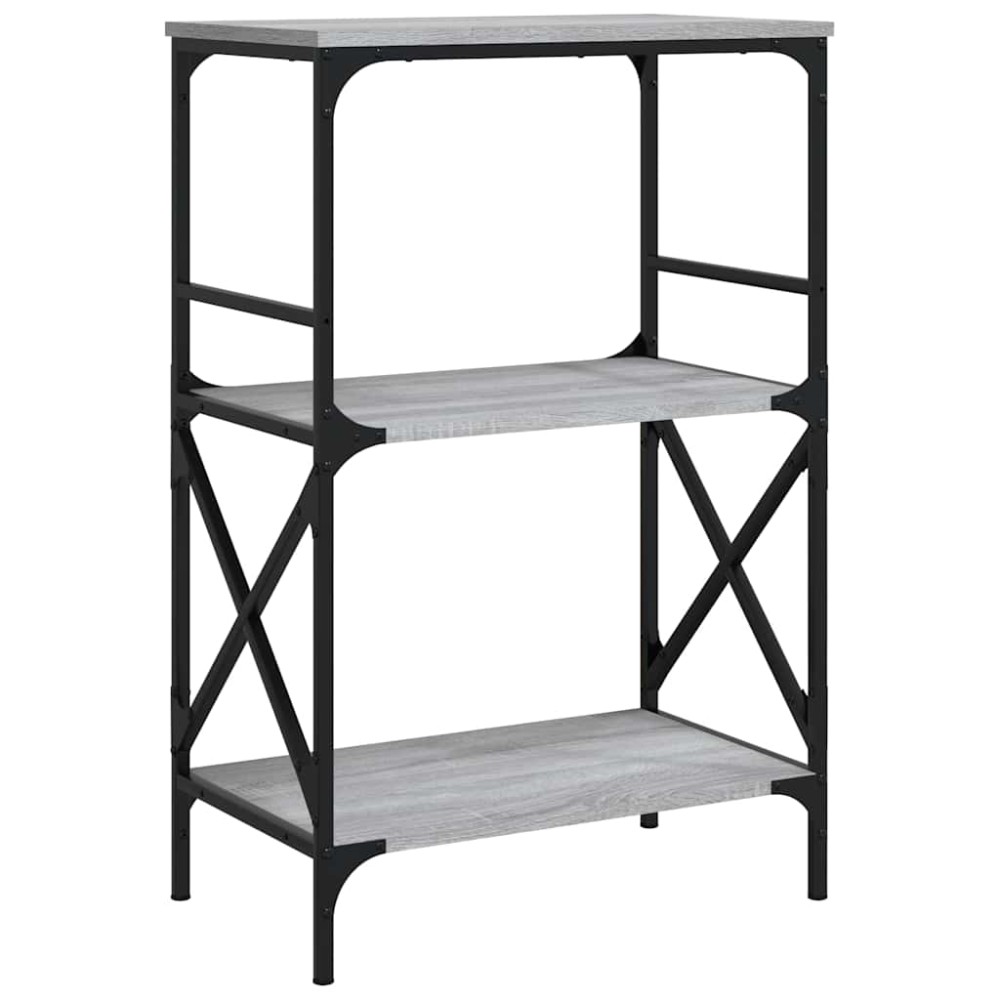 vidaXL Βιβλιοθήκη 3 Επιπέδων Γκρι Sonoma 59x35x90,5 εκ. Επεξεργ. Ξύλο