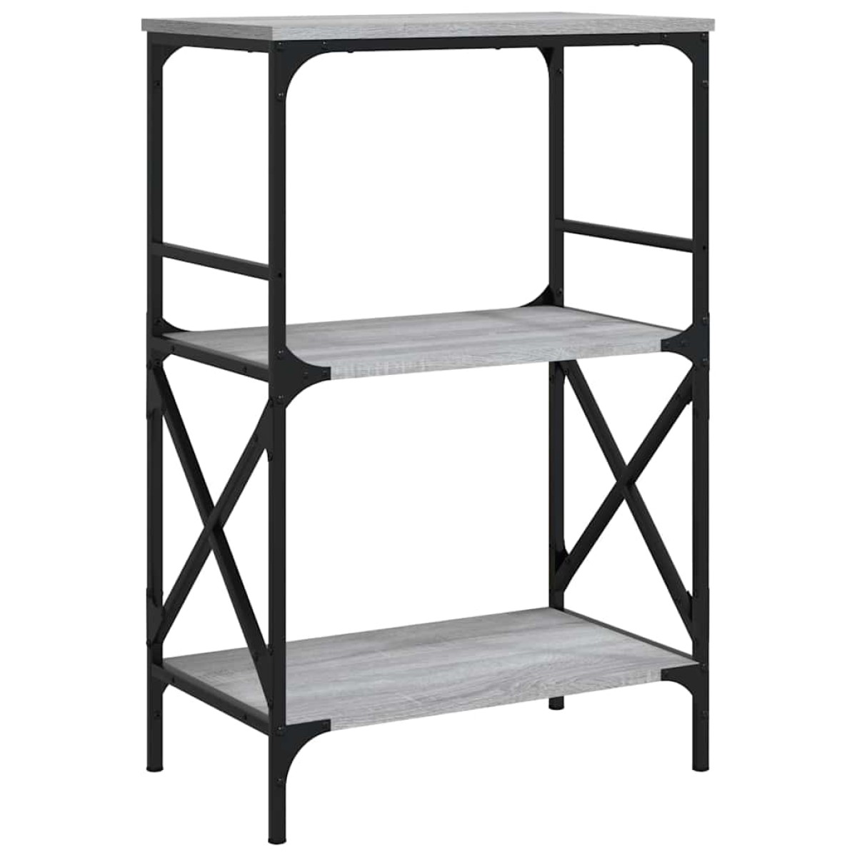 vidaXL Βιβλιοθήκη 3 Επιπέδων Γκρι Sonoma 59x35x90,5 εκ. Επεξεργ. Ξύλο